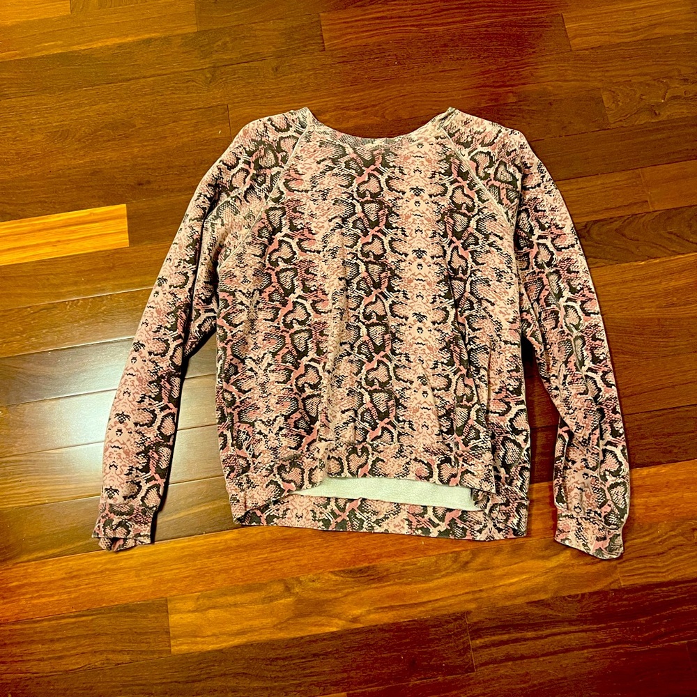 Ragdoll LA Pink Snake Print Sweatshirt. Size L